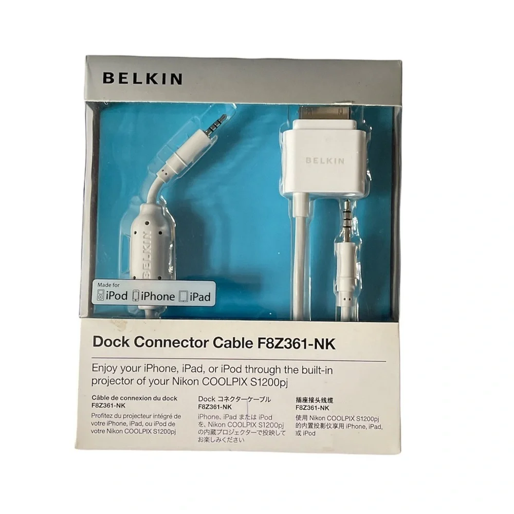 BELKIN Dock Connector Cable F8Z361-NK USB Cable, New